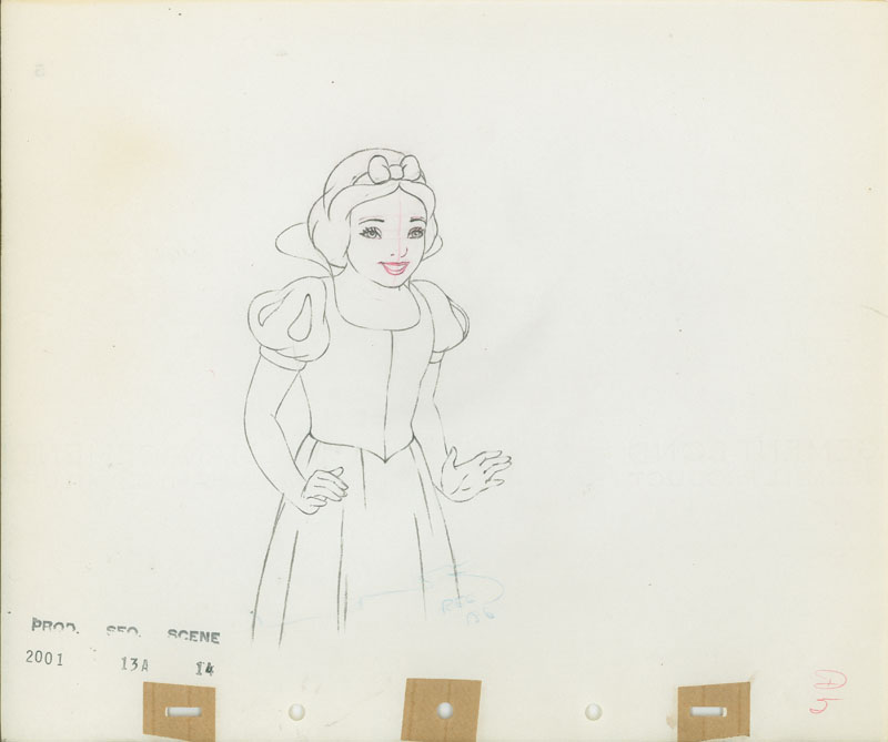 #007	ANIMATION DRAWING of SNOW WHITE MAKING PIES-image