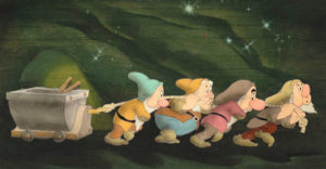 #009	DWARFS AND MINE CART COURVOISIER SET-UP-image