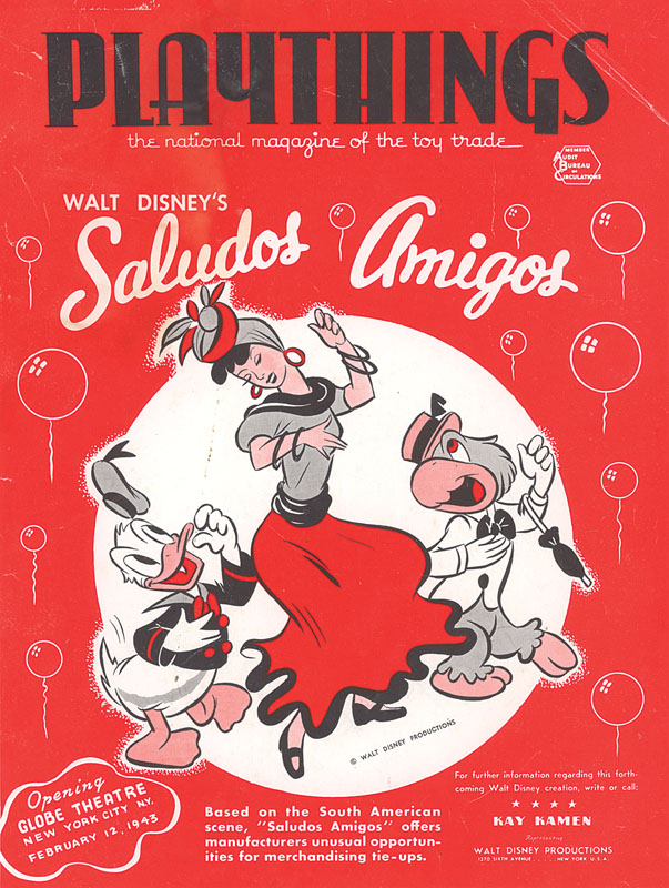 #032	COVER PROOFS of PLAYTHINGS MAGAZINE 	for SALUDOS AMIGOS AND DER FUEHRER’S FACE-image