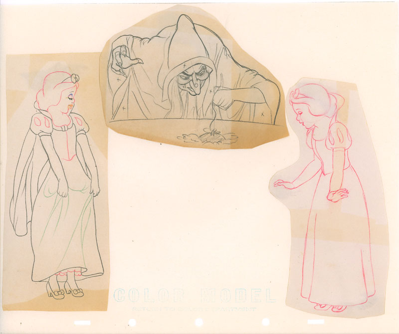 #038	ORIGINAL MODEL SHEET of SNOW WHITE AND THE WITCH