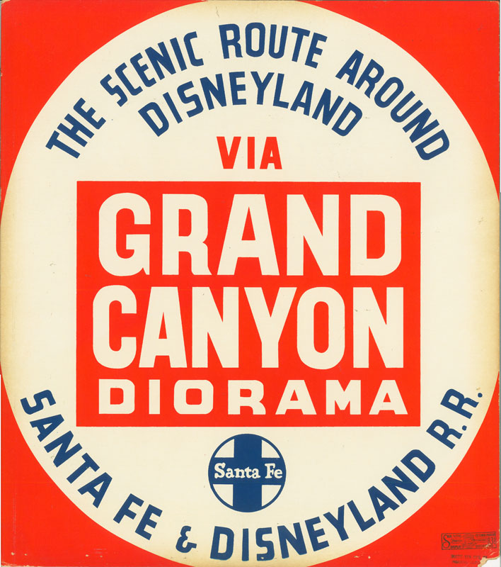 #057	SANTA FE & DISNEYLAND RR GRAND CANYON DIORAMA SIGN-image