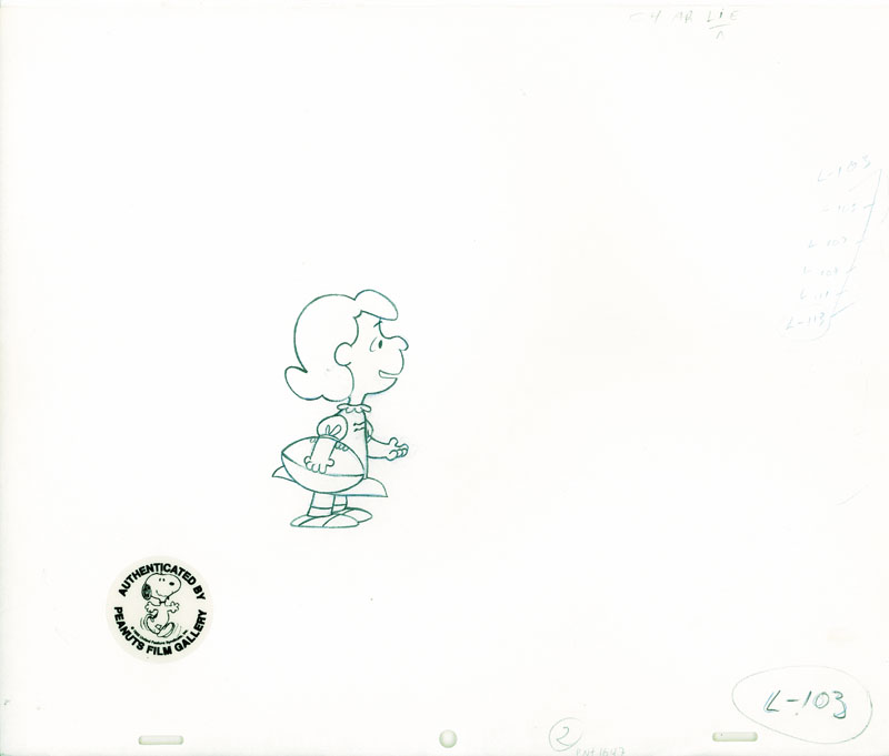 #121	ANIMATION DRAWINGS(2) of LUCY AND CHARLIE BROWN 	from A CHARLIE BROWN THANKSGIVING-image
