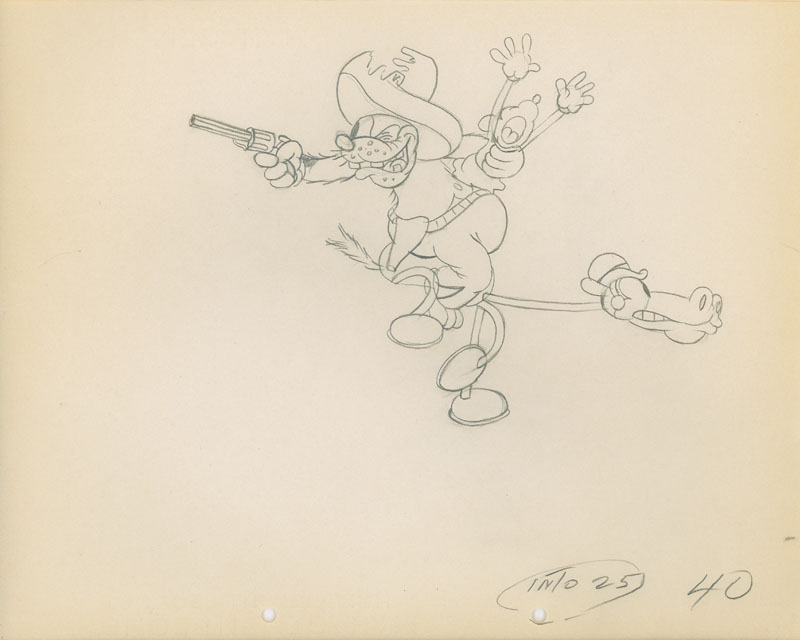 #139	ANIMATION DRAWING of PETE AND MINNIE from THE CACTUS KID-image