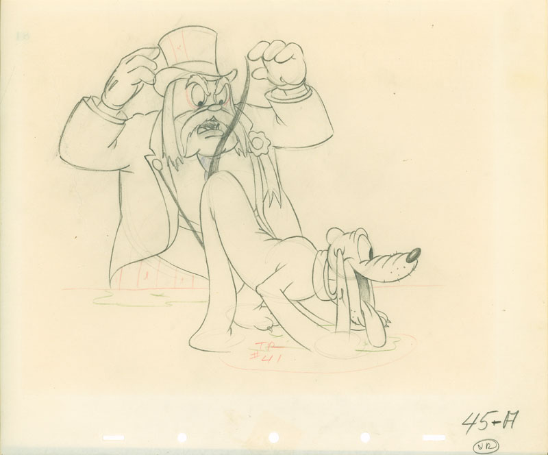 #143	ANIMATION DRAWING of PLUTO AND JUDGE from SOCIETY DOG SHOW