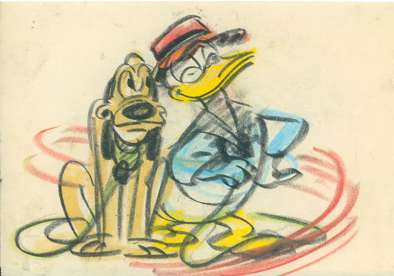 #155	DONALD DUCK AND PLUTO STORYBOARD DRAWINGS(5)