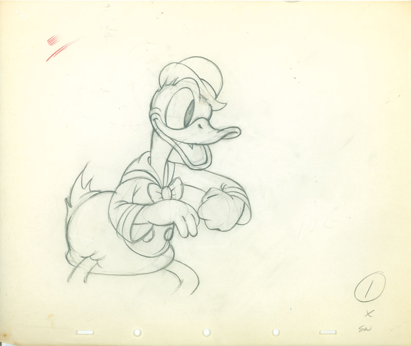 #156	ANIMATION DRAWING of DONALD DUCK from MODERN INVENTIONS-image