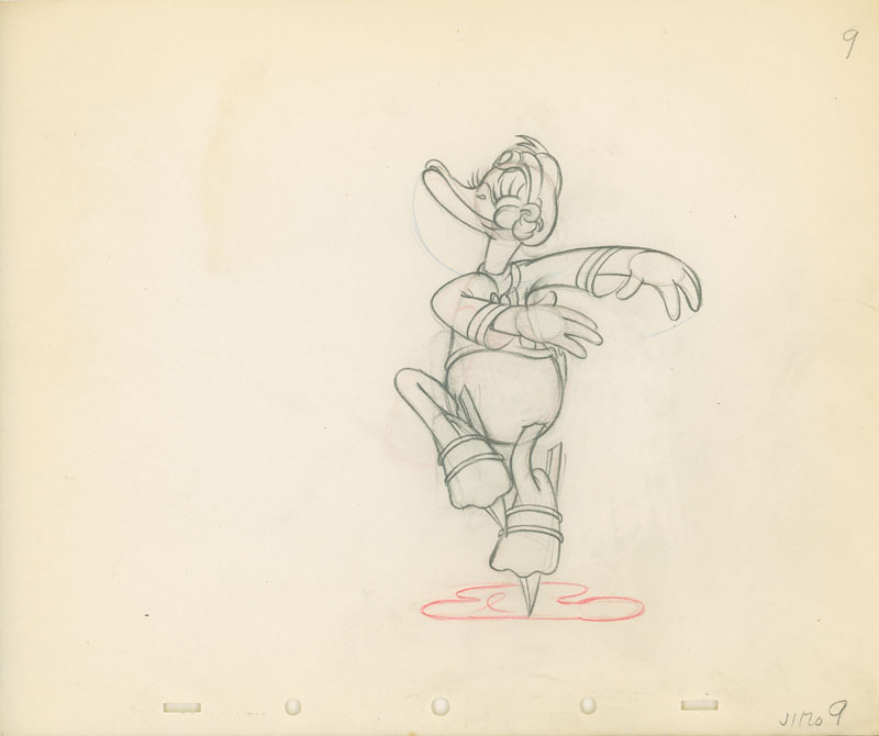 #159	ANIMATION DRAWING of DONALD DUCK from THE HOCKEY CHAMP-image